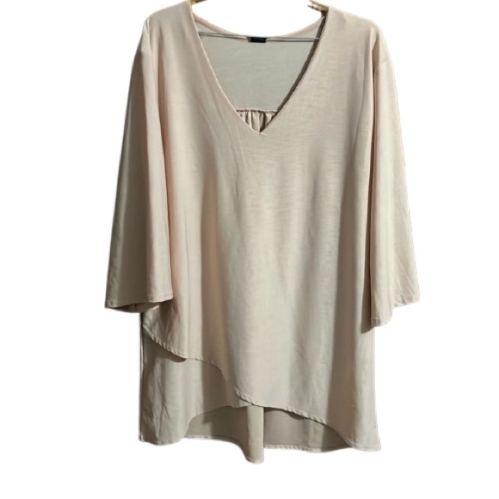 #485 Win Win Lildy Crossover Hem Tunic L-XL blouse peach